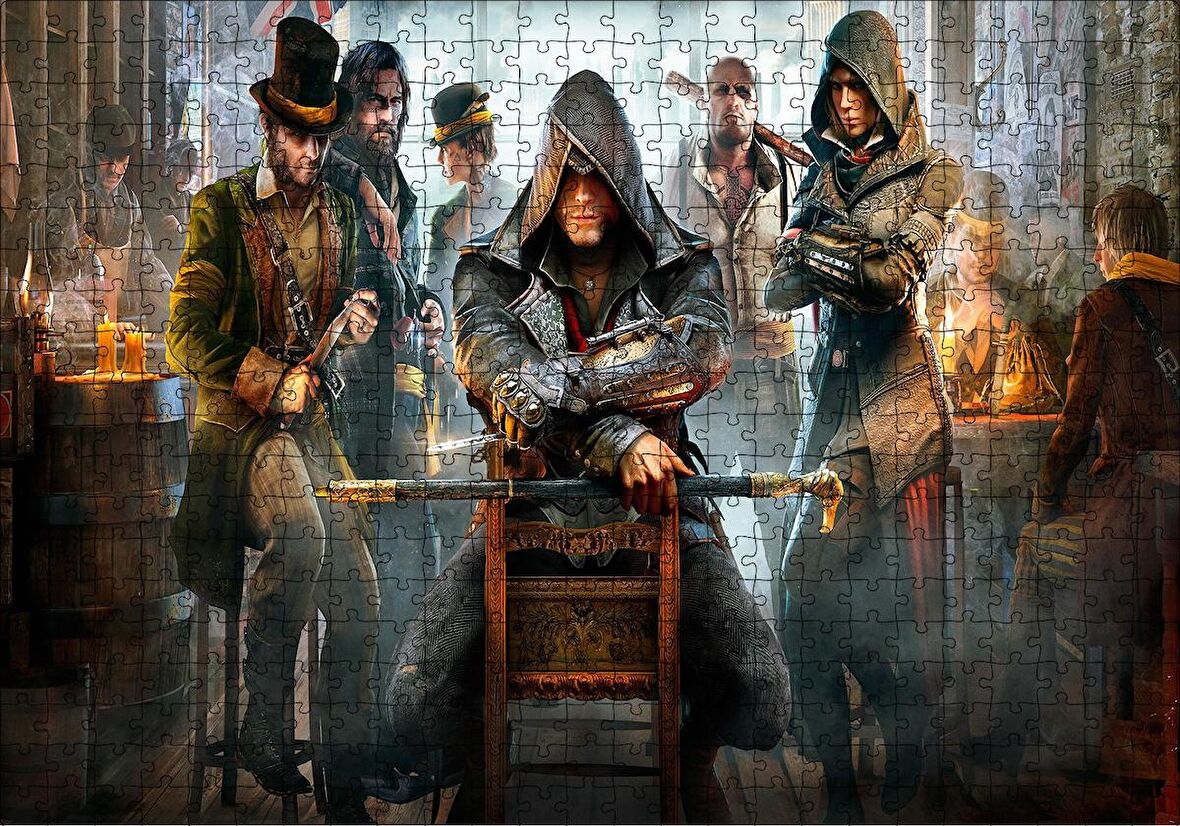 Cakapuzzle  Assassins Creed Eski Meyhanede Bir Sahne Puzzle Yapboz MDF Ahşap