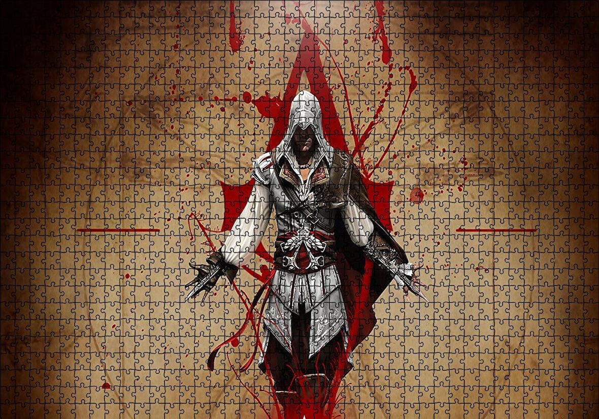 Cakapuzzle  Assassins Creed Suikastçi ve Leonardo Çizimi Puzzle Yapboz MDF Ahşap