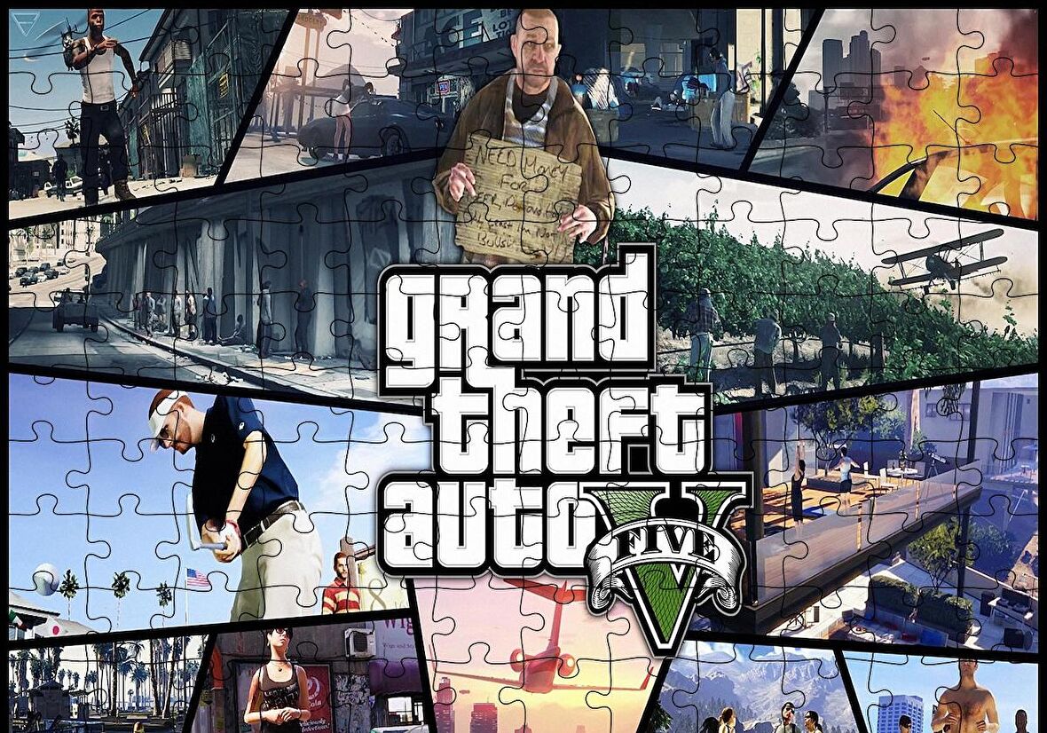 Cakapuzzle  GTA 5 Aktiviteler Kompozisyon Puzzle Yapboz MDF Ahşap