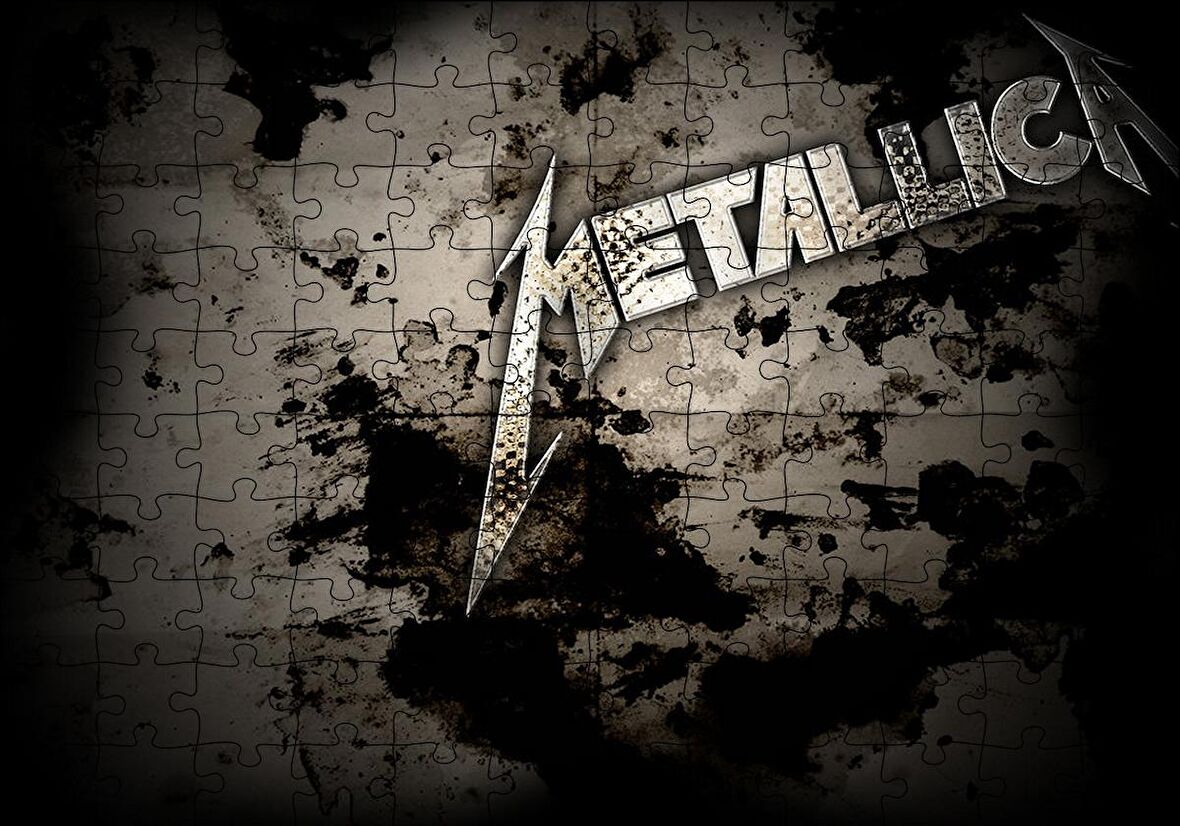 Cakapuzzle  Metallica Efsanevi Yazı Kirli Arka Plan Puzzle Yapboz MDF Ahşap