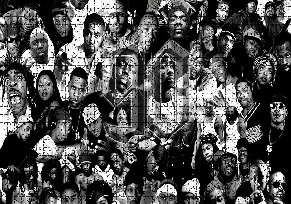 Cakapuzzle  90 Rap Şarkıcısı Monochrome Puzzle Yapboz MDF Ahşap