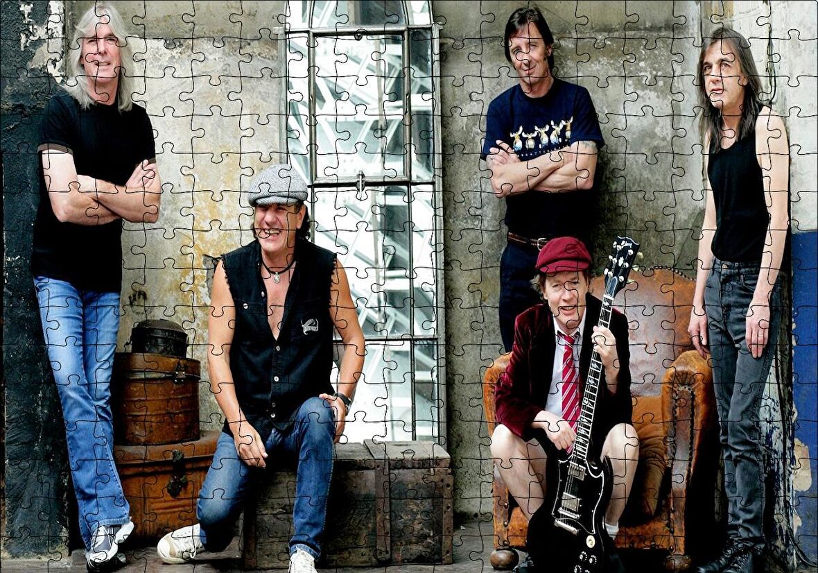 Cakapuzzle  ACDC Grubun Tüm Üyeleri Puzzle Yapboz MDF Ahşap