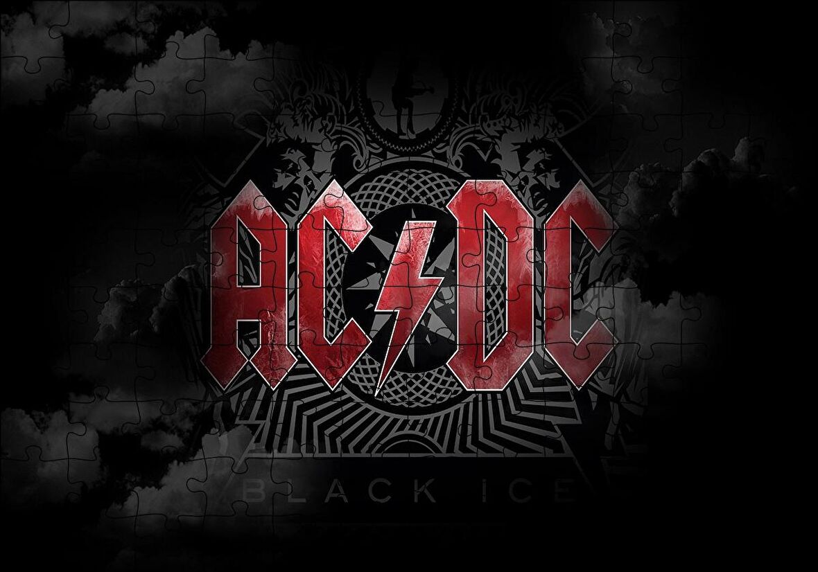 Cakapuzzle  ACDC Logo Karanlık Mod Puzzle Yapboz MDF Ahşap