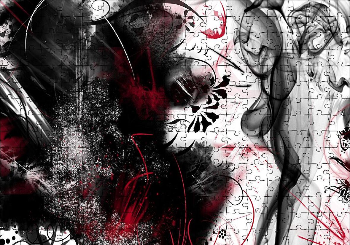 Cakapuzzle  Karışık Dalgalar Noktalar ve Çizgiler Puzzle Yapboz MDF Ahşap