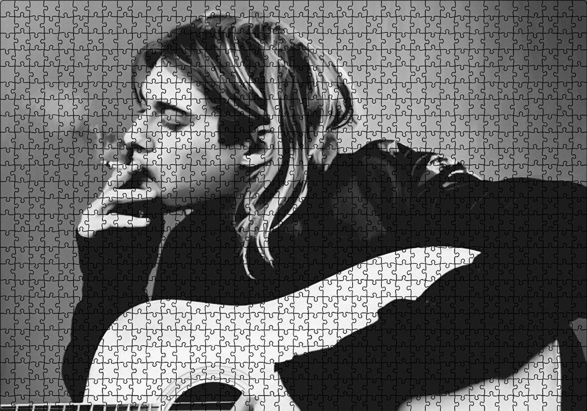 Cakapuzzle  Kurt Cobain Gitar Puzzle Yapboz MDF Ahşap