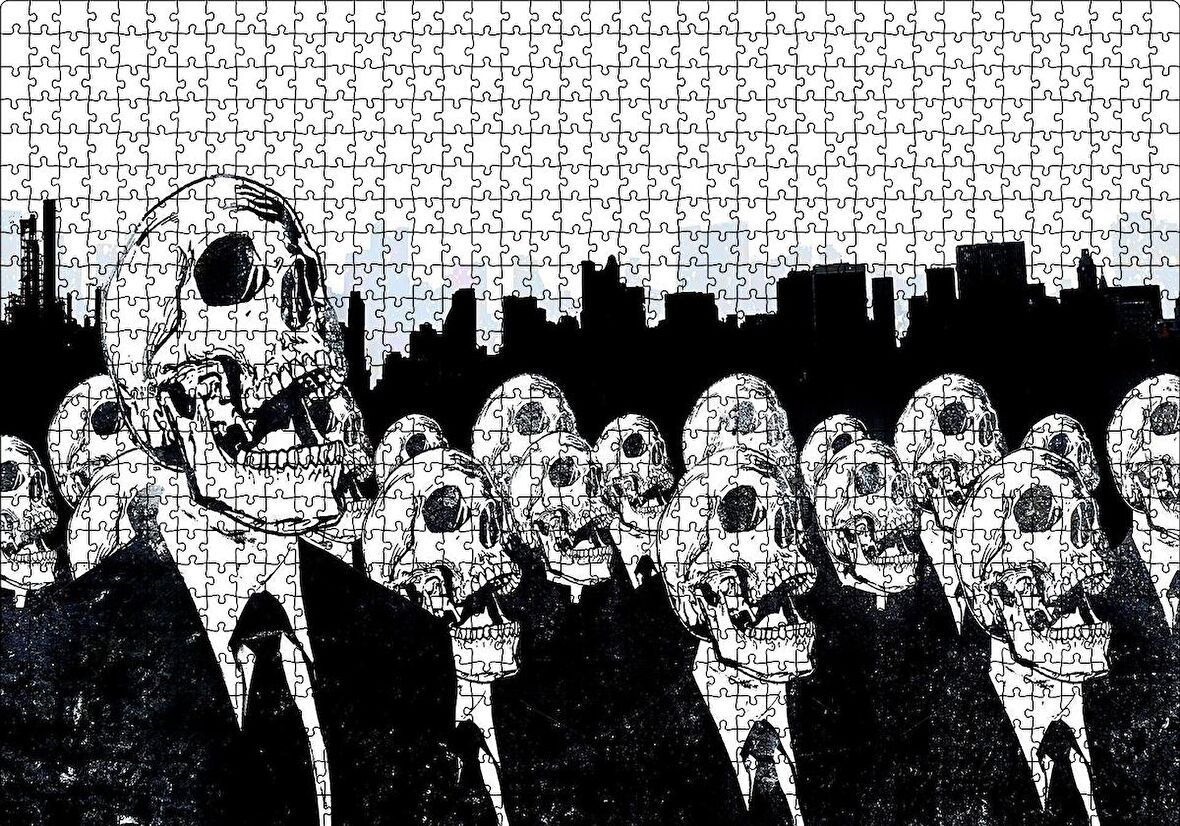 Cakapuzzle  Takım Elbiseli Kuru Kafalar SB Puzzle Yapboz MDF Ahşap