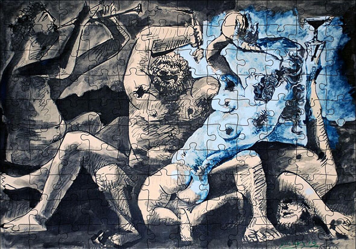 Cakapuzzle  Bacchanale, 1955 by Pablo Picasso Puzzle Yapboz MDF Ahşap