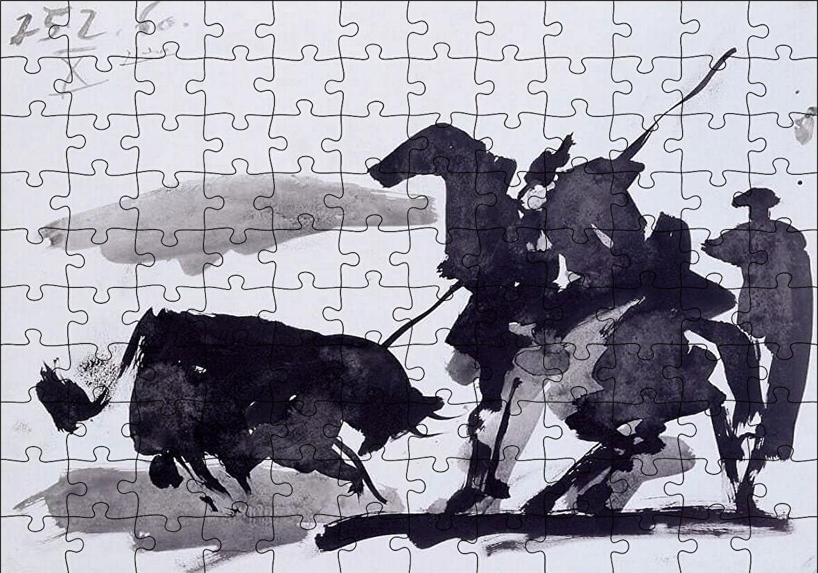 Cakapuzzle  Bullfight Scene, 1960 by Pablo Picasso Puzzle Yapboz MDF Ahşap