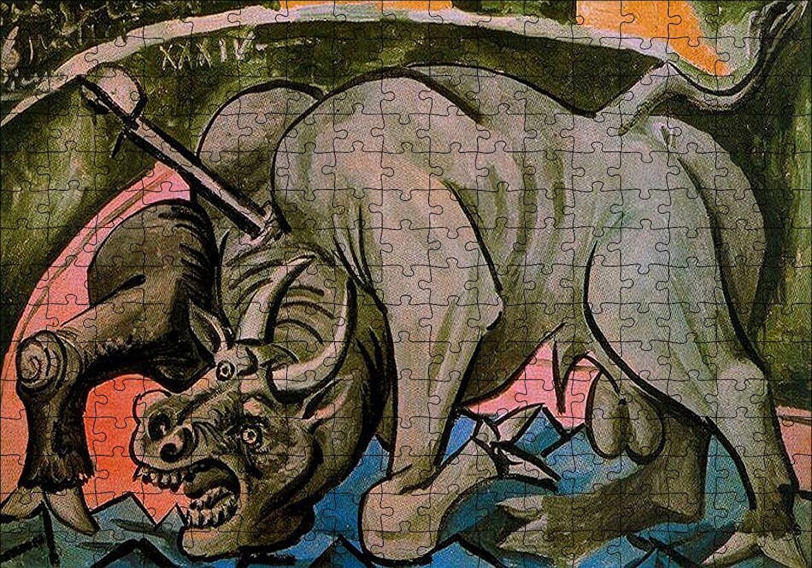 Cakapuzzle  Dying Bull, 1934 by Pablo Picasso Puzzle Yapboz MDF Ahşap