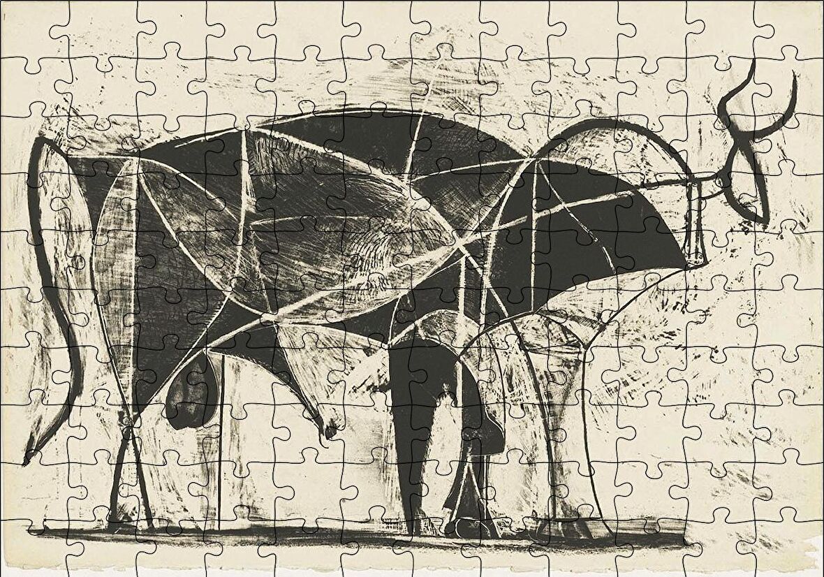 Cakapuzzle  Le Taureau (The Bull),1945 by Pablo Picasso Puzzle Yapboz MDF Ahşap