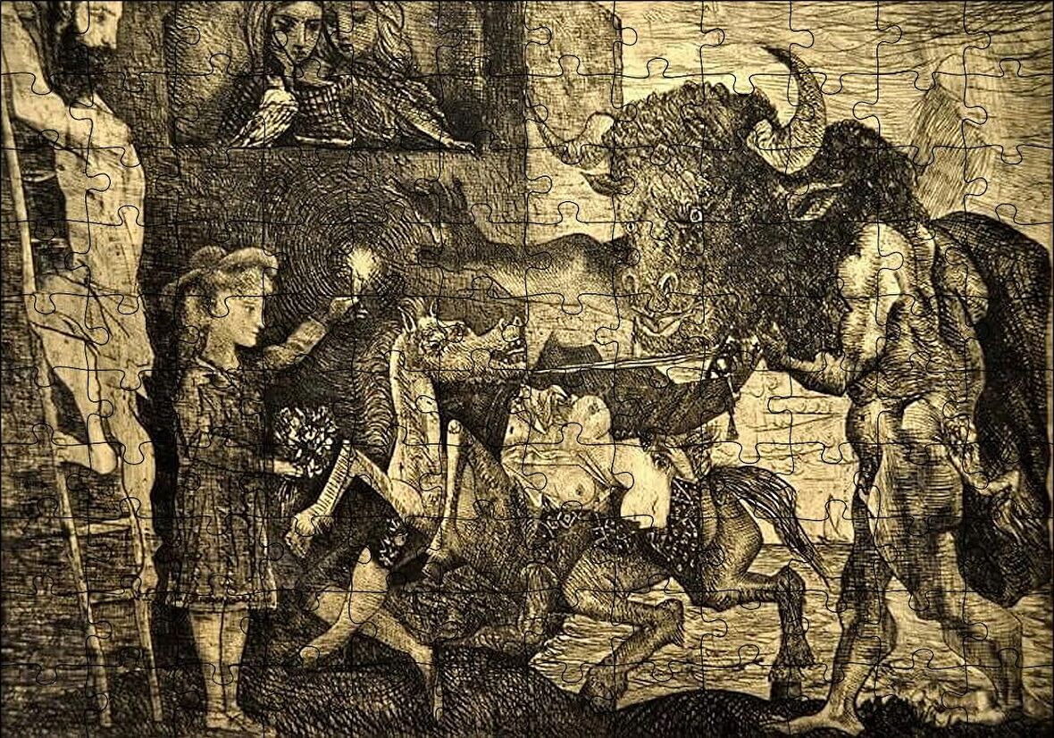 Cakapuzzle  Minotauromachy, 1935 by Pablo Picasso Puzzle Yapboz MDF Ahşap