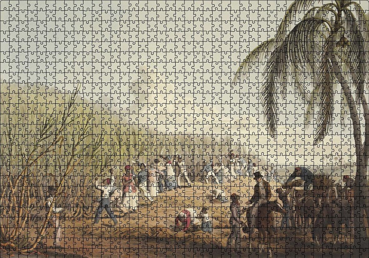 Cakapuzzle  Amerikan Kasabasında Tarlada Çalışan Köleler Puzzle Yapboz MDF Ahşap