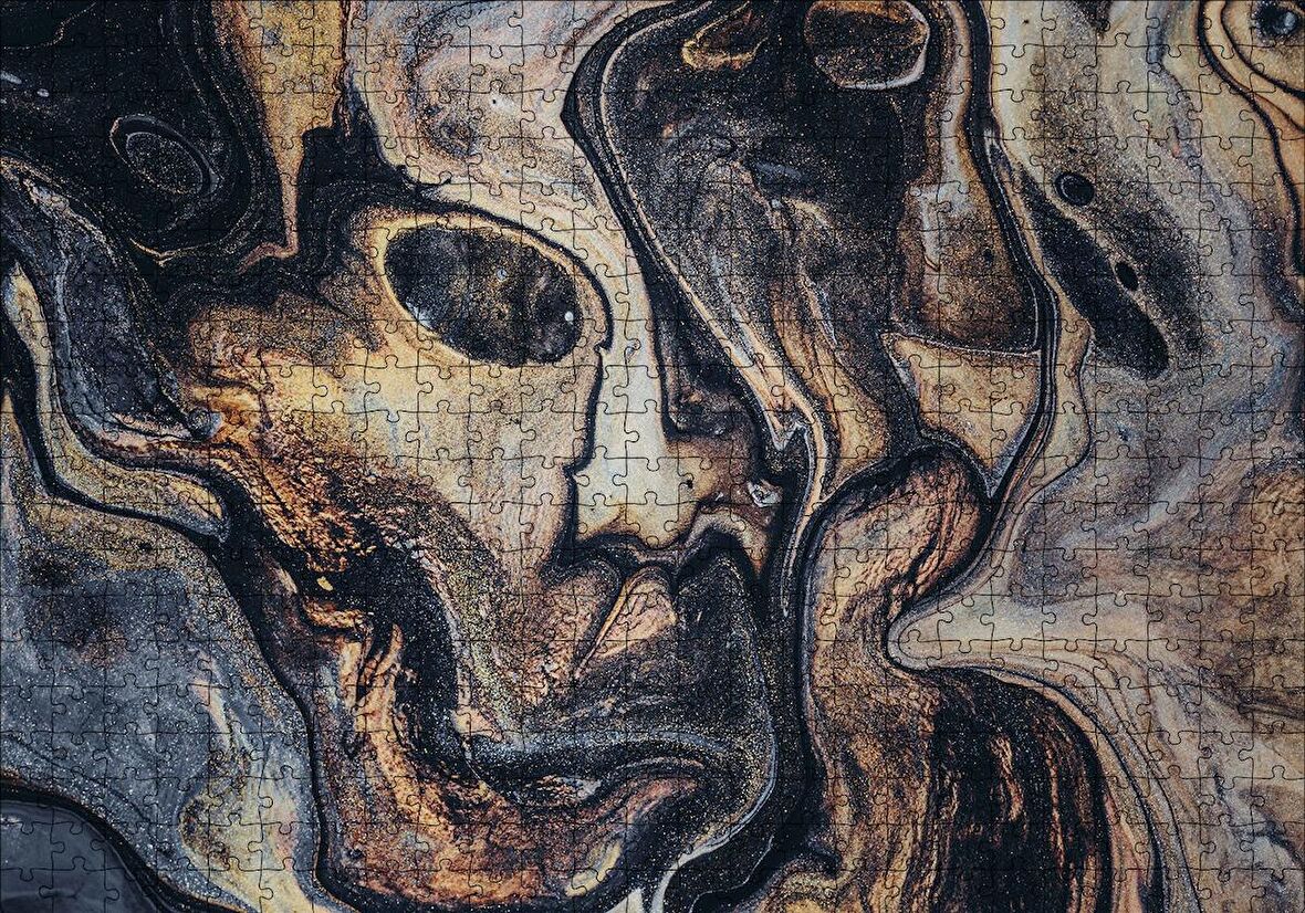 Cakapuzzle  Kum Püskürtme Sanatı Yüz Portre Puzzle Yapboz MDF Ahşap