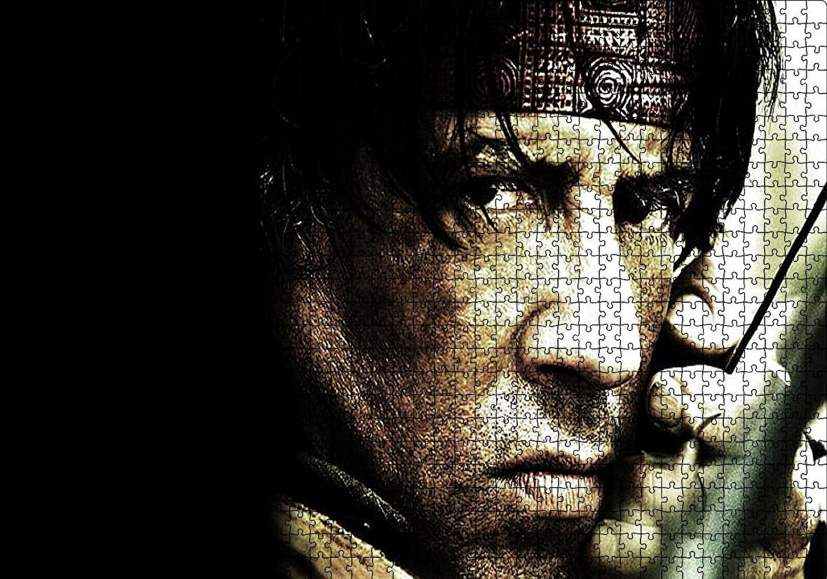 Cakapuzzle  John Rambo ve Oku Puzzle Yapboz MDF Ahşap