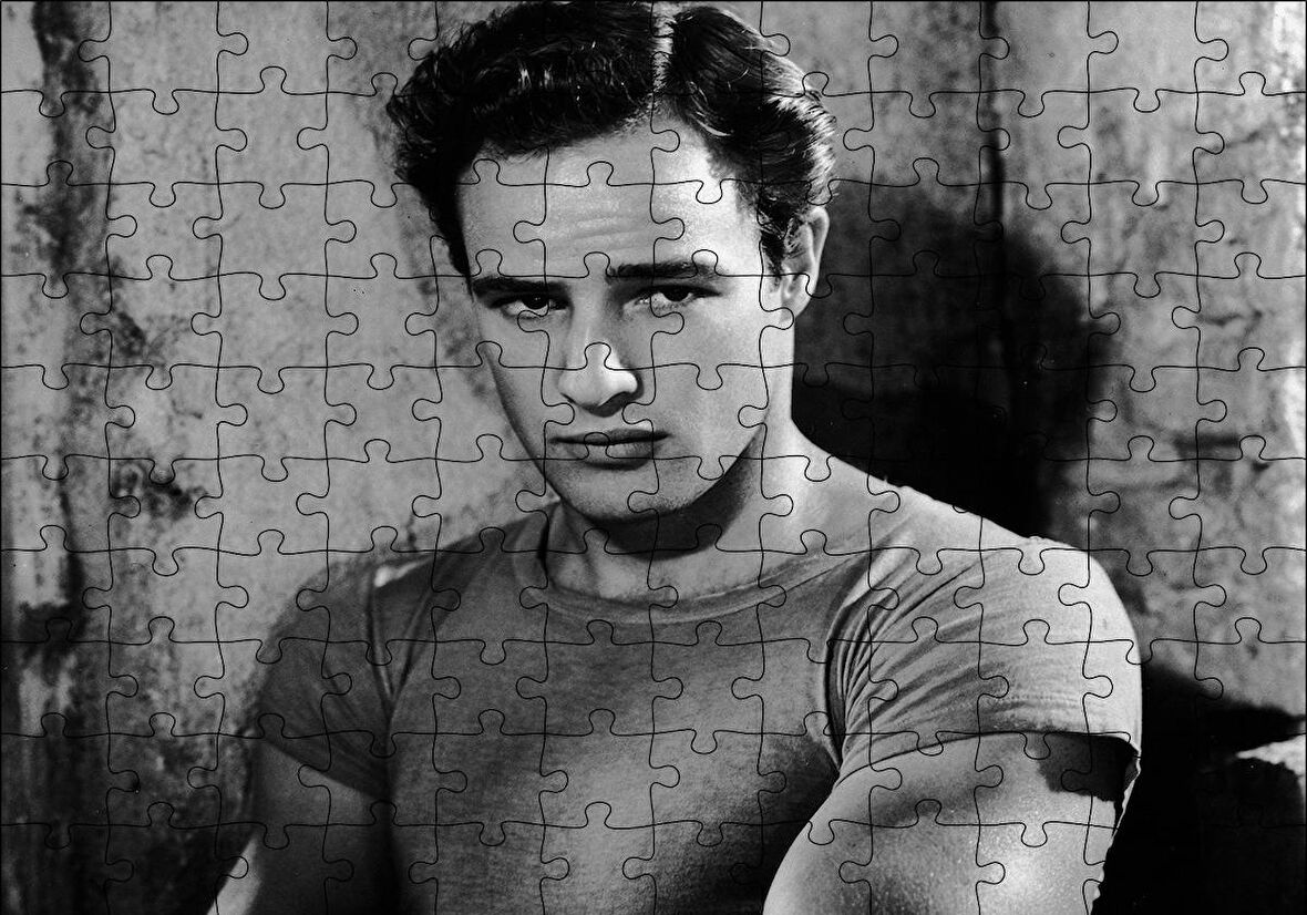 Cakapuzzle  Marlon Brando Gençlik Yıllarında Puzzle Yapboz MDF Ahşap