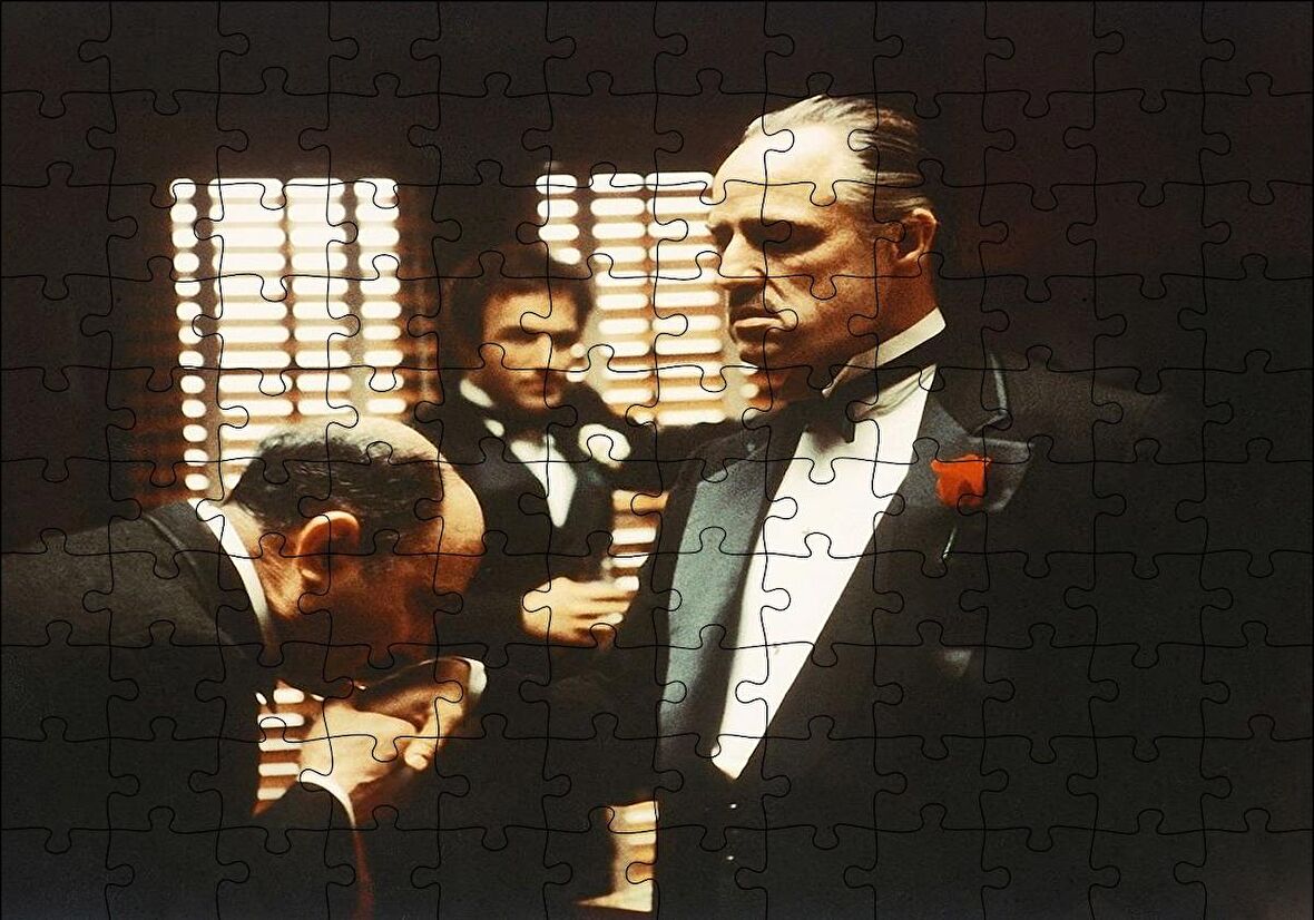 Cakapuzzle  The Godfather Marlon Brando El Öpme Sahnesi Puzzle Yapboz MDF Ahşap