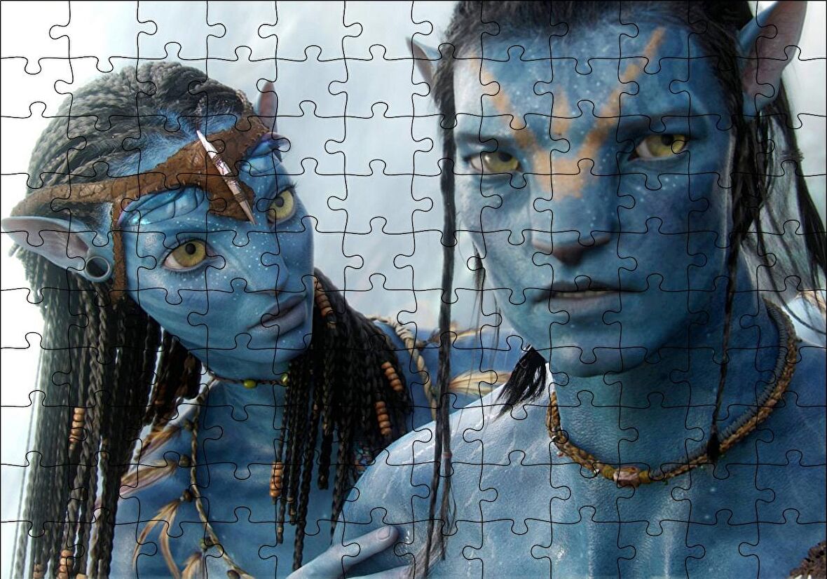 Cakapuzzle  Avatar Çift Görseli Puzzle Yapboz MDF Ahşap