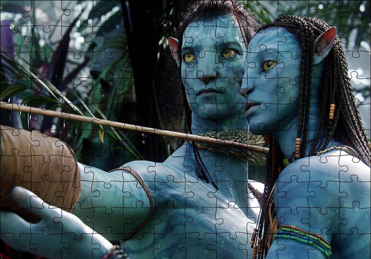 Cakapuzzle Avatar 2 Jake ve Neytiri Görseli Puzzle Yapboz MDF Ahşap
