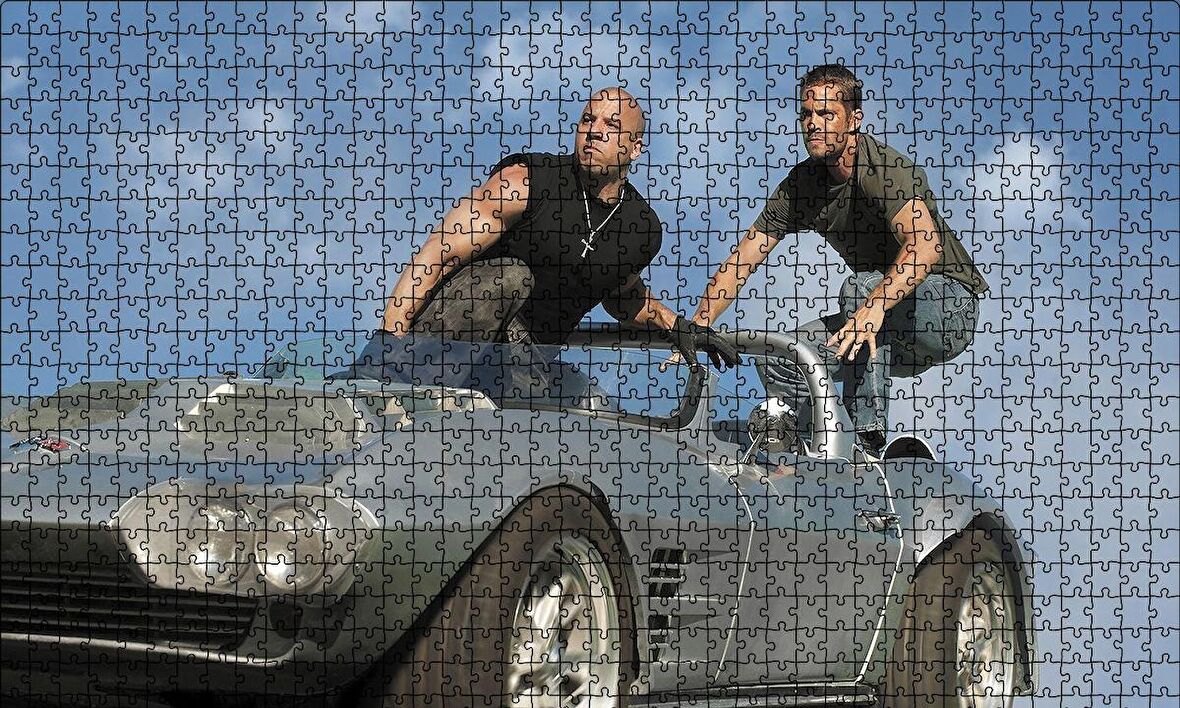 Cakapuzzle  Hızlı ve Öfkeli Paul Walker ve Vin Diesel Puzzle Yapboz MDF Ahşap