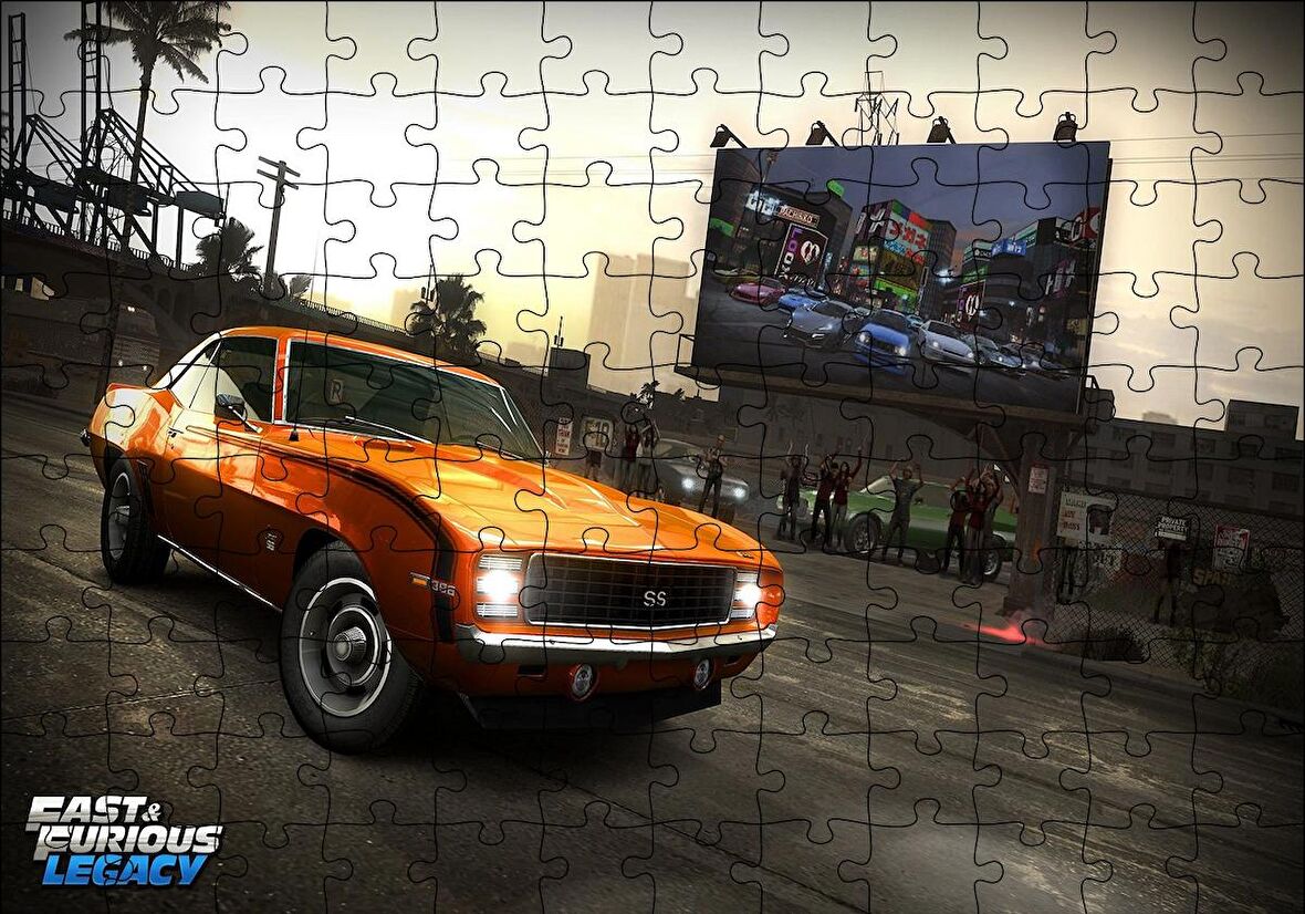 Cakapuzzle  Hızlı ve Öfkeli Turuncu SS Puzzle Yapboz MDF Ahşap