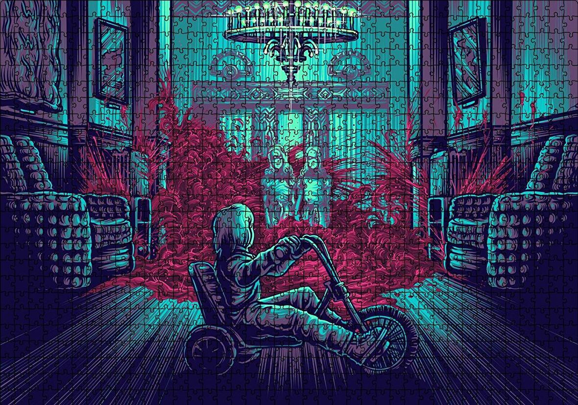 Cakapuzzle  The Shining İkizler ve Bisikletli Çocuk Puzzle Yapboz MDF Ahşap