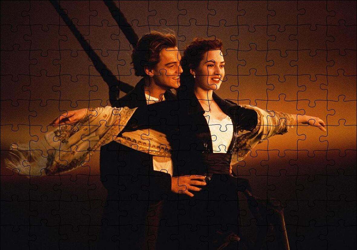Cakapuzzle  Titanic Rose ve Jack Uçuyor Puzzle Yapboz MDF Ahşap