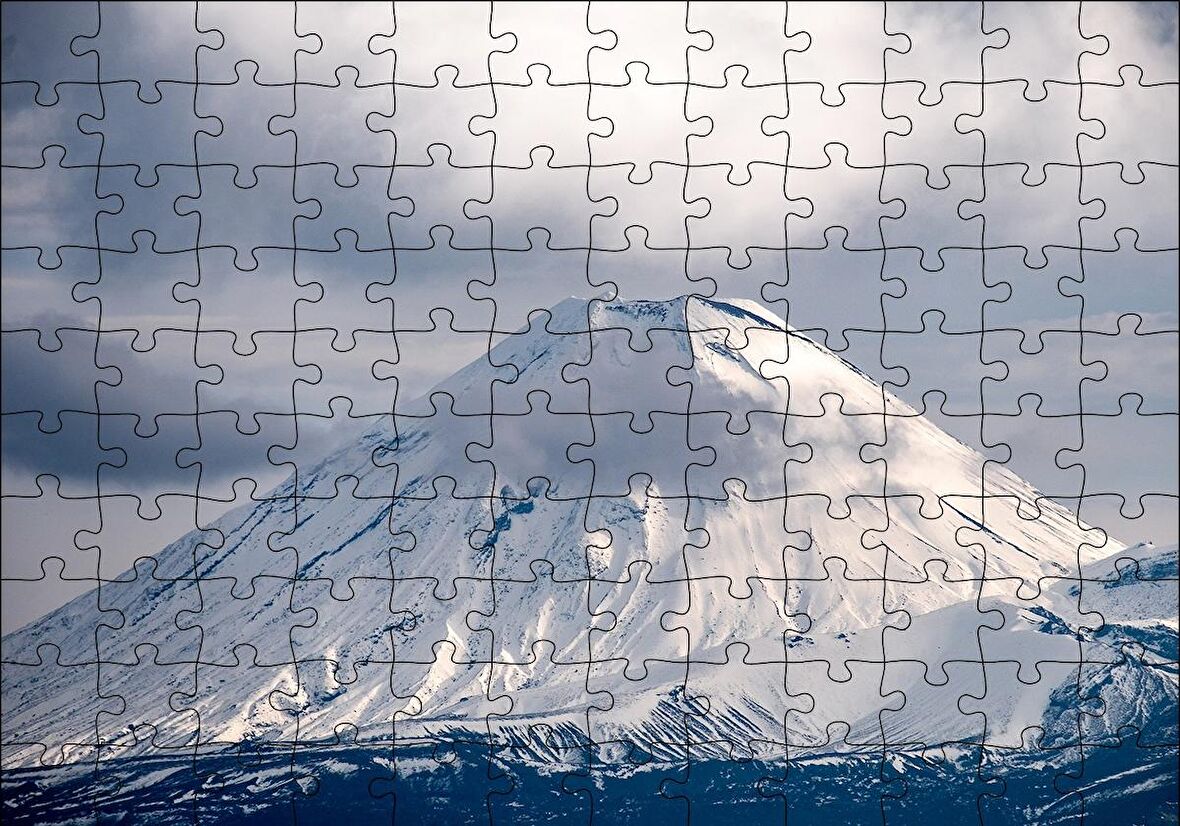 Cakapuzzle  Karlı Görkemli Zirve Puzzle Yapboz MDF Ahşap