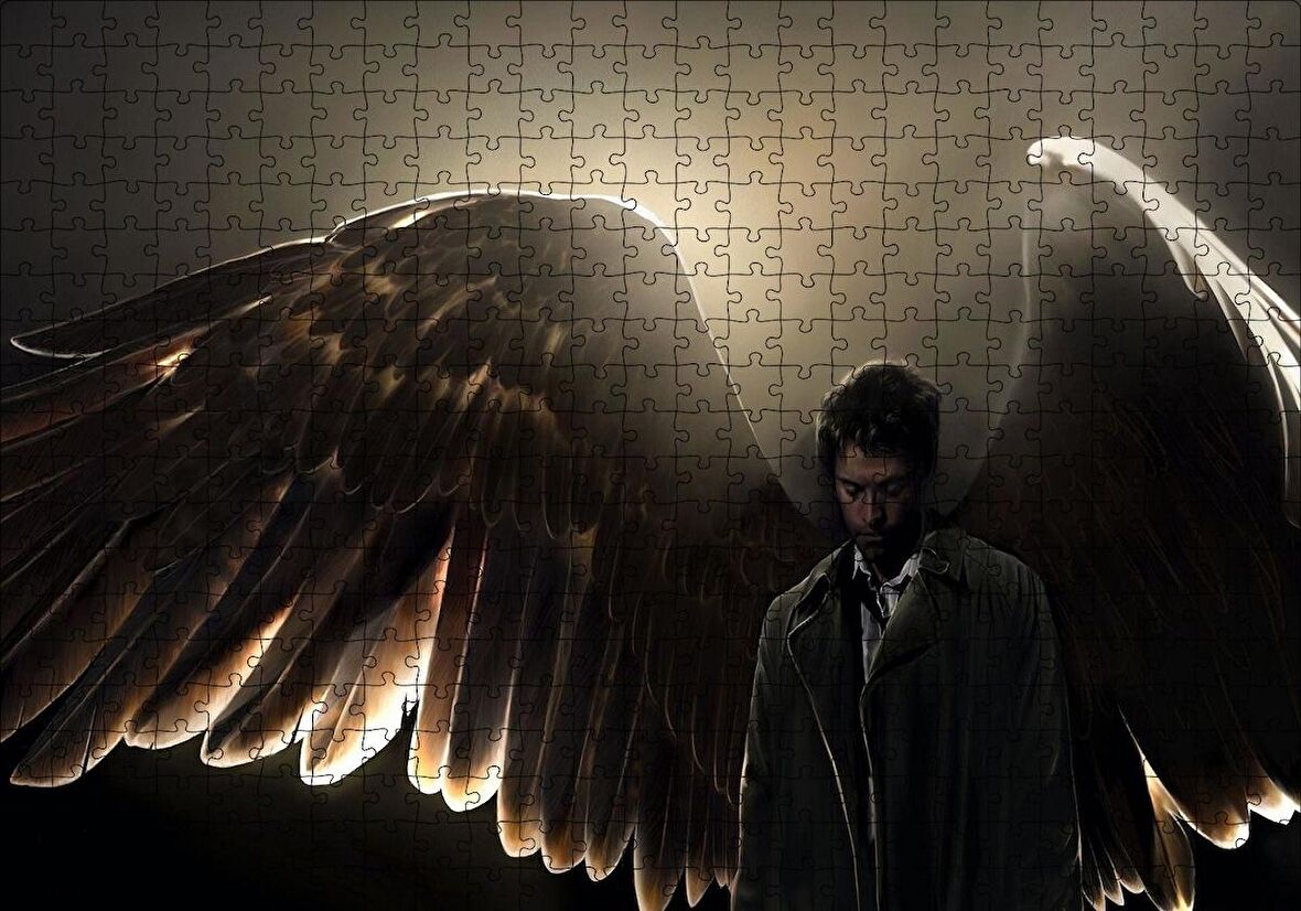Cakapuzzle  Supernatural Melek Kanatları Puzzle Yapboz MDF Ahşap