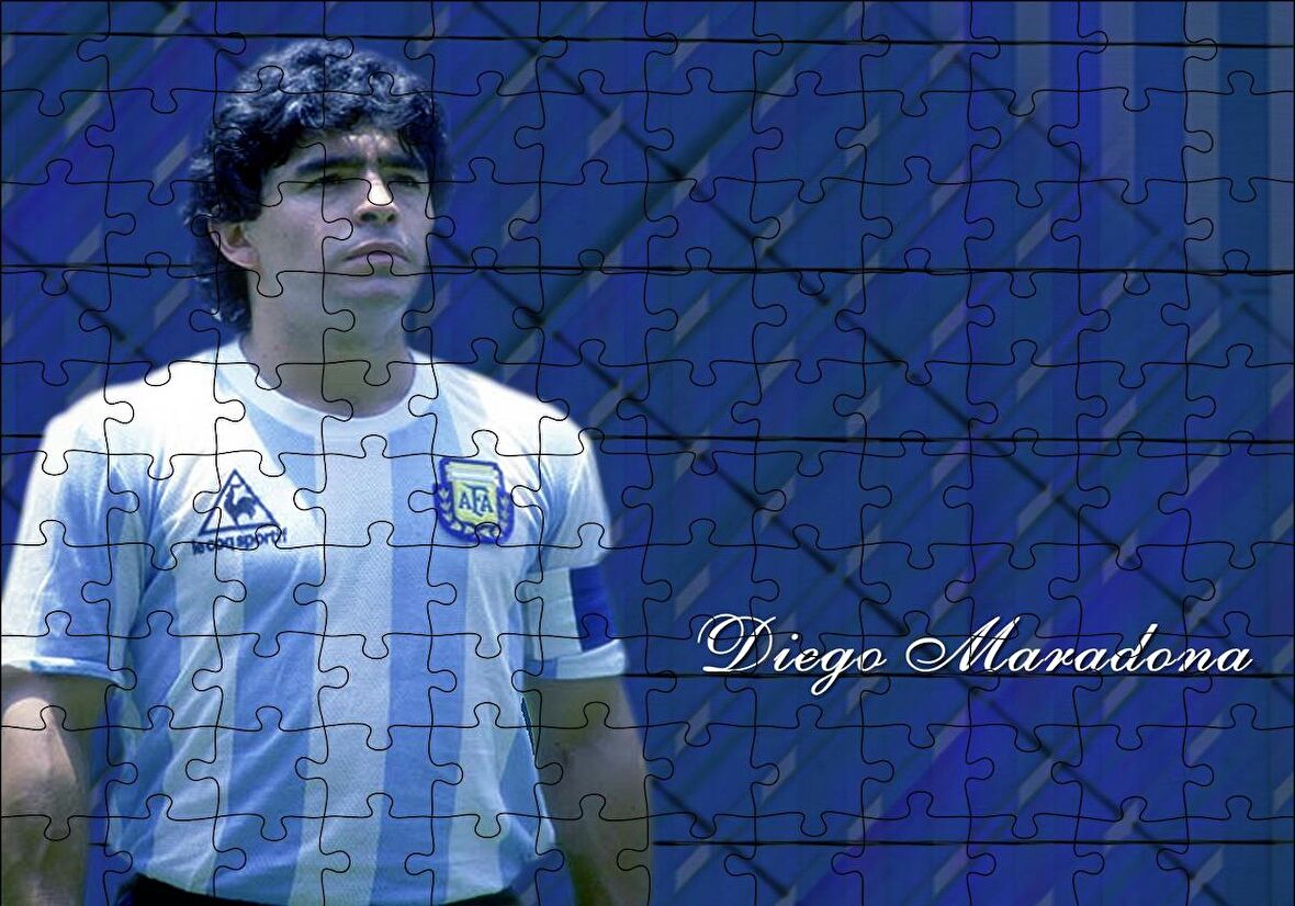 Cakapuzzle  Diego Maradona Arjantin Milli Takımı Kaptanı Puzzle Yapboz MDF Ahşap