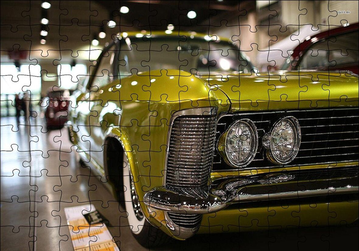 Cakapuzzle  Galeride Altın Rengi Buick Puzzle Yapboz MDF Ahşap