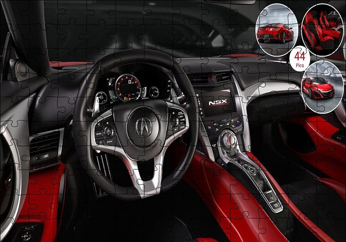 Cakapuzzle  Kırmızı Acura NSX Kokpit Puzzle Yapboz MDF Ahşap