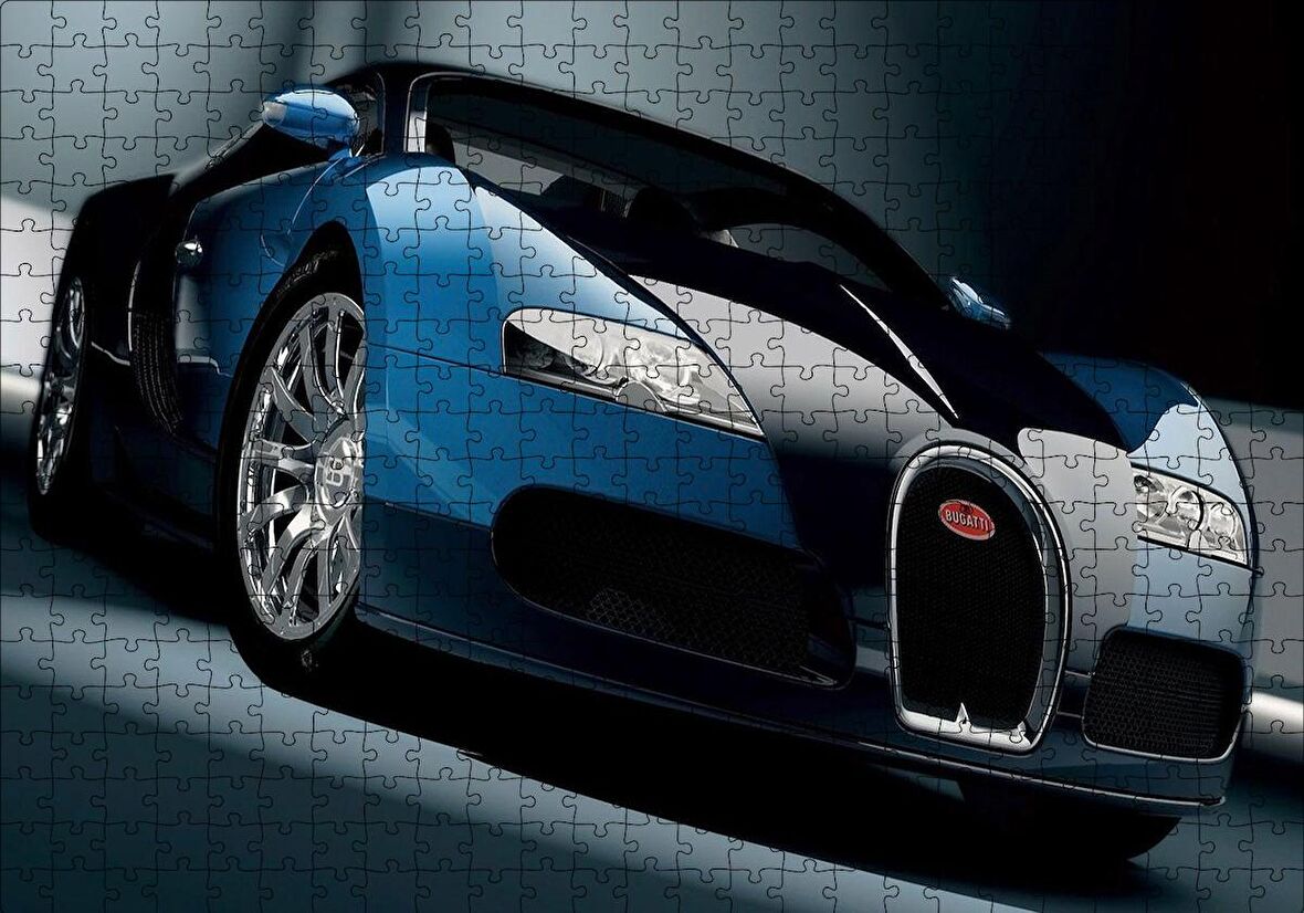 Cakapuzzle  Mavi Siyah Bugatti Puzzle Yapboz MDF Ahşap