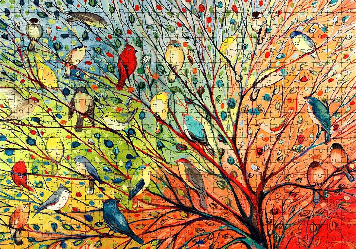 Cakapuzzle  Ağaçta Rengarenk 27 Kuş Puzzle Yapboz MDF Ahşap