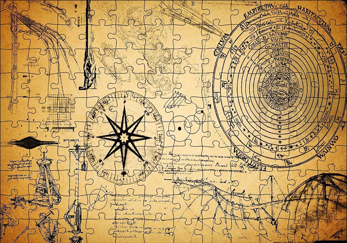 Cakapuzzle  Astronomiye Dair Eski Çizimler Puzzle Yapboz MDF Ahşap