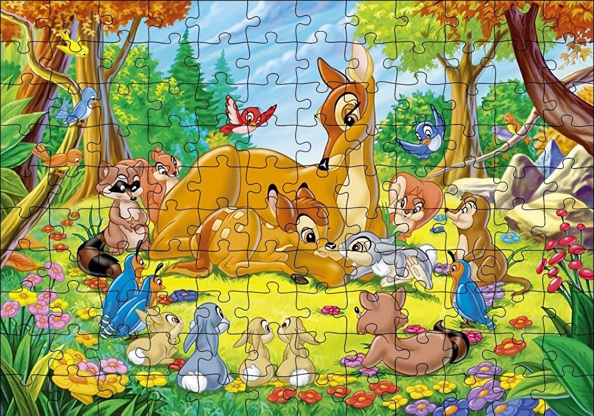 Cakapuzzle  Bambi Annesi ve Arkadaşları Puzzle Yapboz MDF Ahşap
