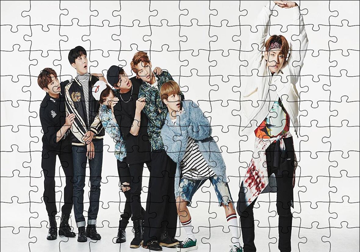 Cakapuzzle  BTS Kore Pop Grup Üyesine Şaşırıyorlar Puzzle Yapboz MDF Ahşap
