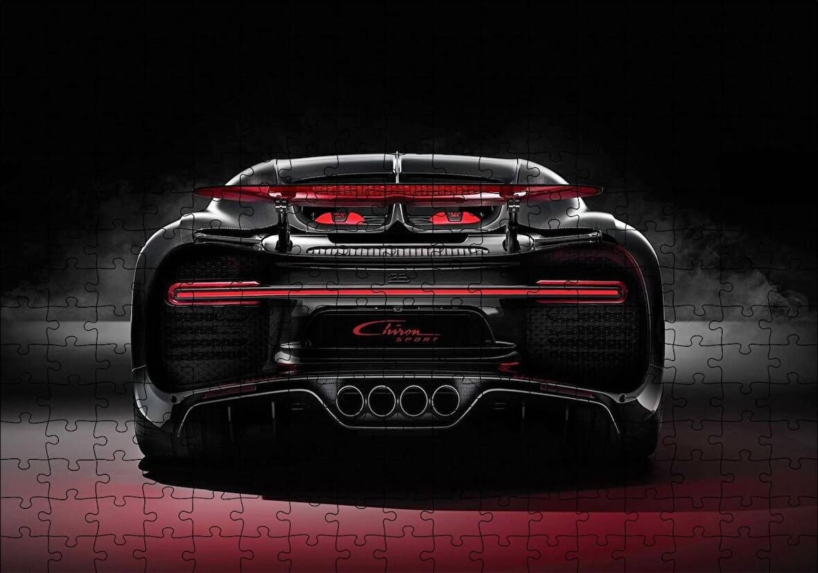 Cakapuzzle  Bugatti Chiron Divo Arka Görünüş Puzzle Yapboz MDF Ahşap