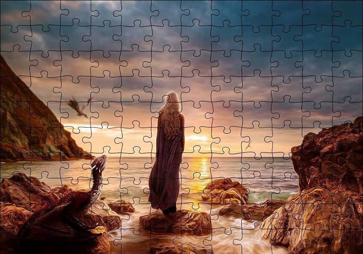 Cakapuzzle  Günbatımı Daenerys Targaryen Puzzle Yapboz MDF Ahşap