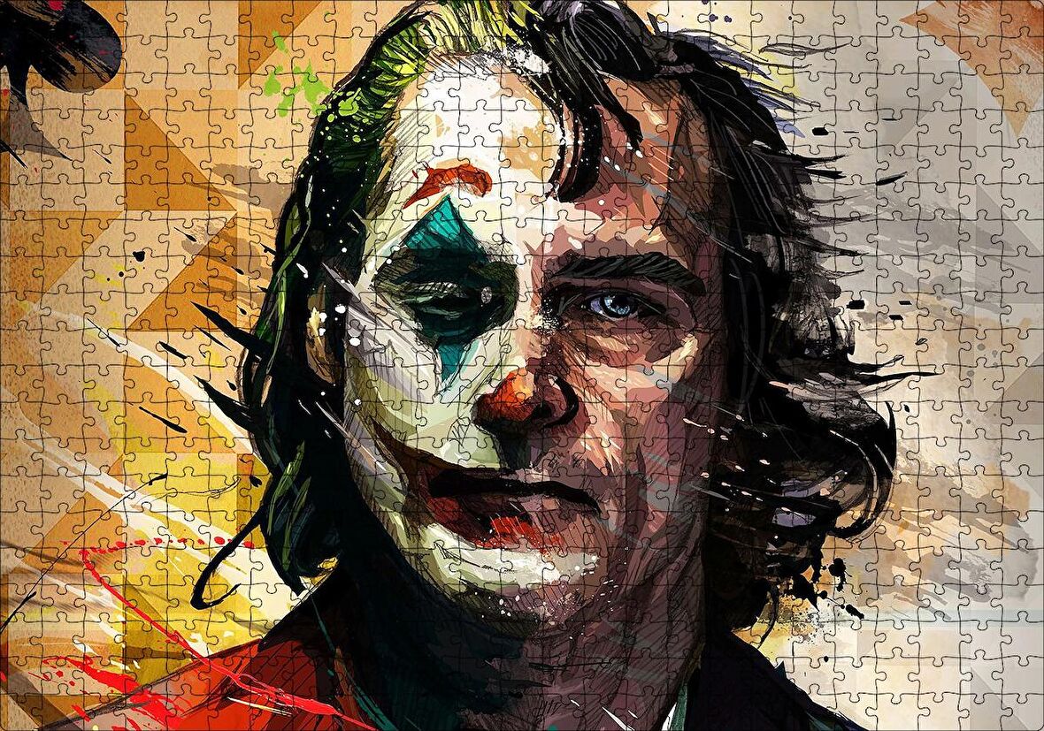 Cakapuzzle  Joker Dijital Yağlıboya Sanat Puzzle Yapboz MDF Ahşap