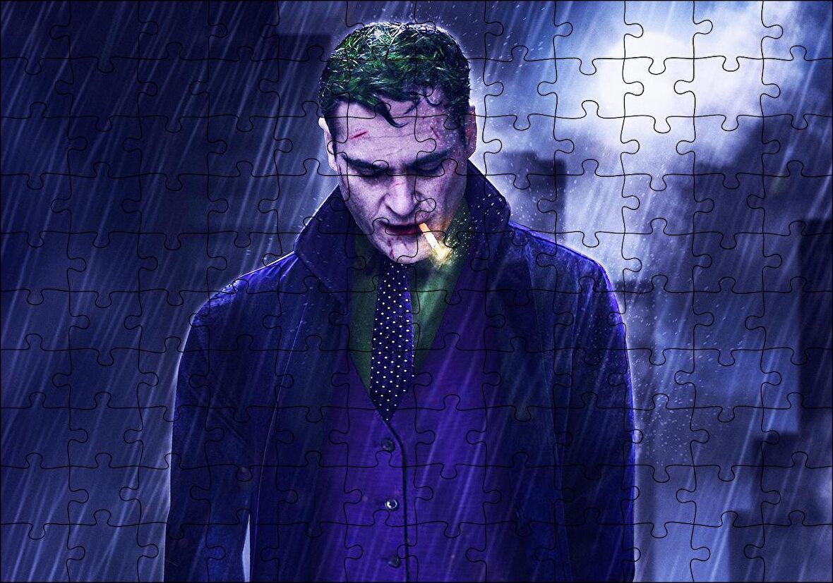 Cakapuzzle  Joker Yağmur Altında Sigara İçiyor Puzzle Yapboz MDF Ahşap