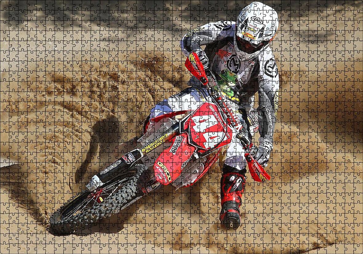 Cakapuzzle  Motokros ve Çöl Kumları Puzzle Yapboz MDF Ahşap