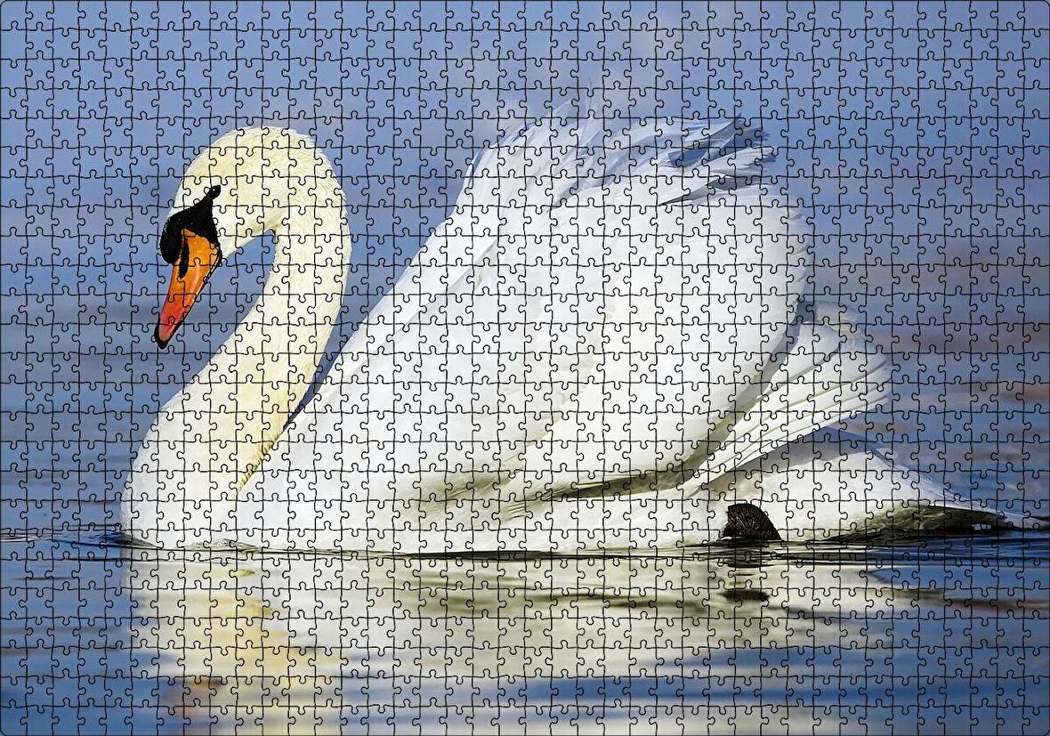 Cakapuzzle  Muhteşem Beyaz Kuğu Puzzle Yapboz MDF Ahşap