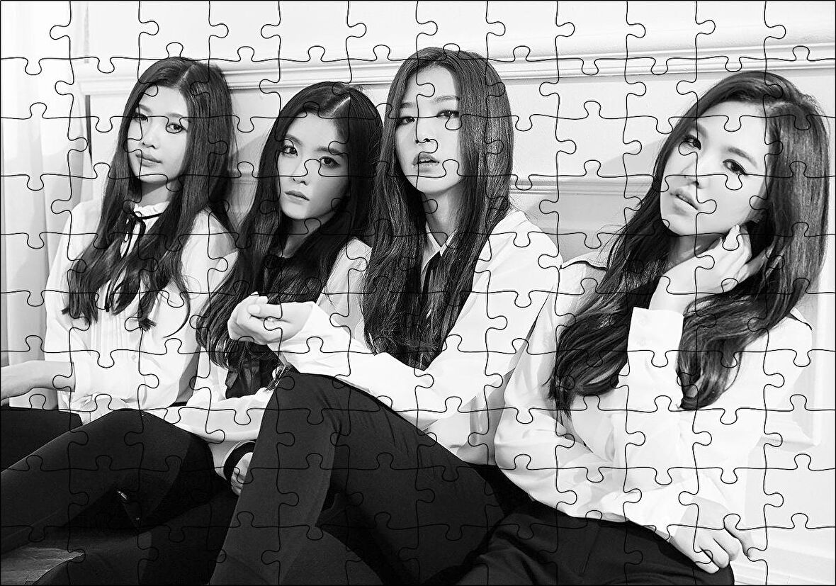 Cakapuzzle  Red Velvet Siyah Beyaz Puzzle Yapboz MDF Ahşap