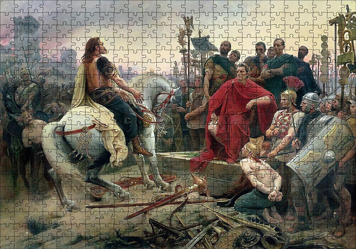Cakapuzzle  Vercingetorix Jül Sezar'a Meydan Okuyor Puzzle Yapboz MDF Ahşap
