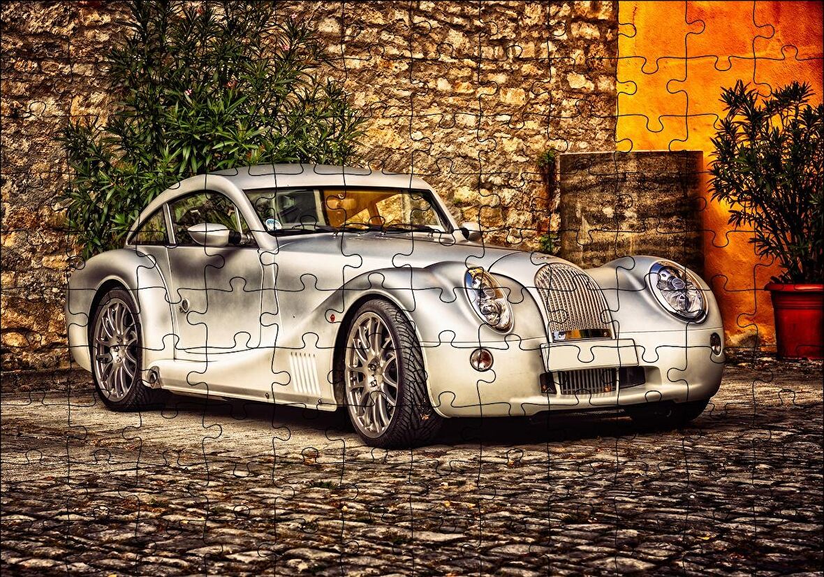 Cakapuzzle  Gri Antika Spor Araba Puzzle Yapboz MDF Ahşap