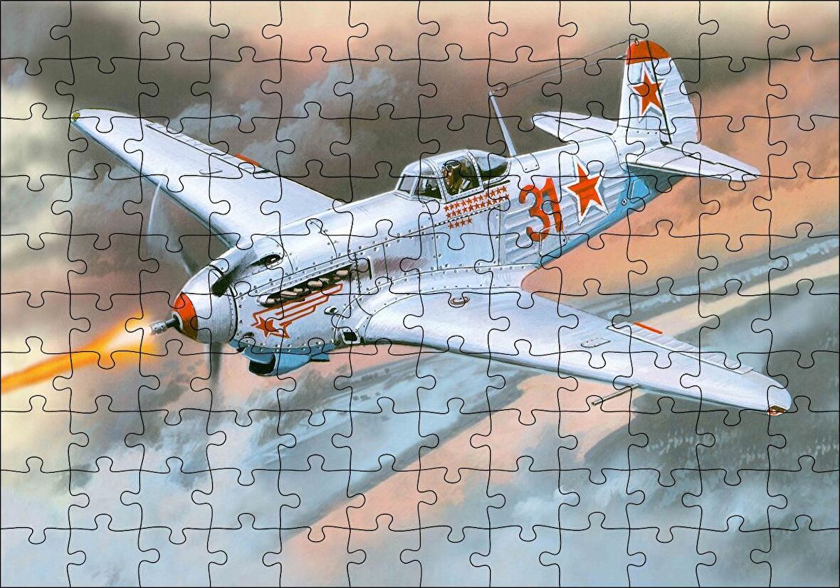 Cakapuzzle  Yak-9K Uçak Boyama Puzzle Yapboz MDF Ahşap