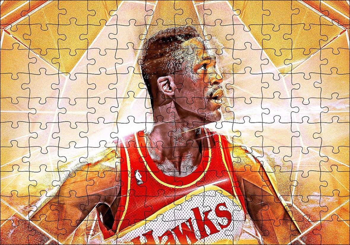Cakapuzzle  Dominique Wilkins Hawks Basketbol Puzzle Yapboz MDF Ahşap