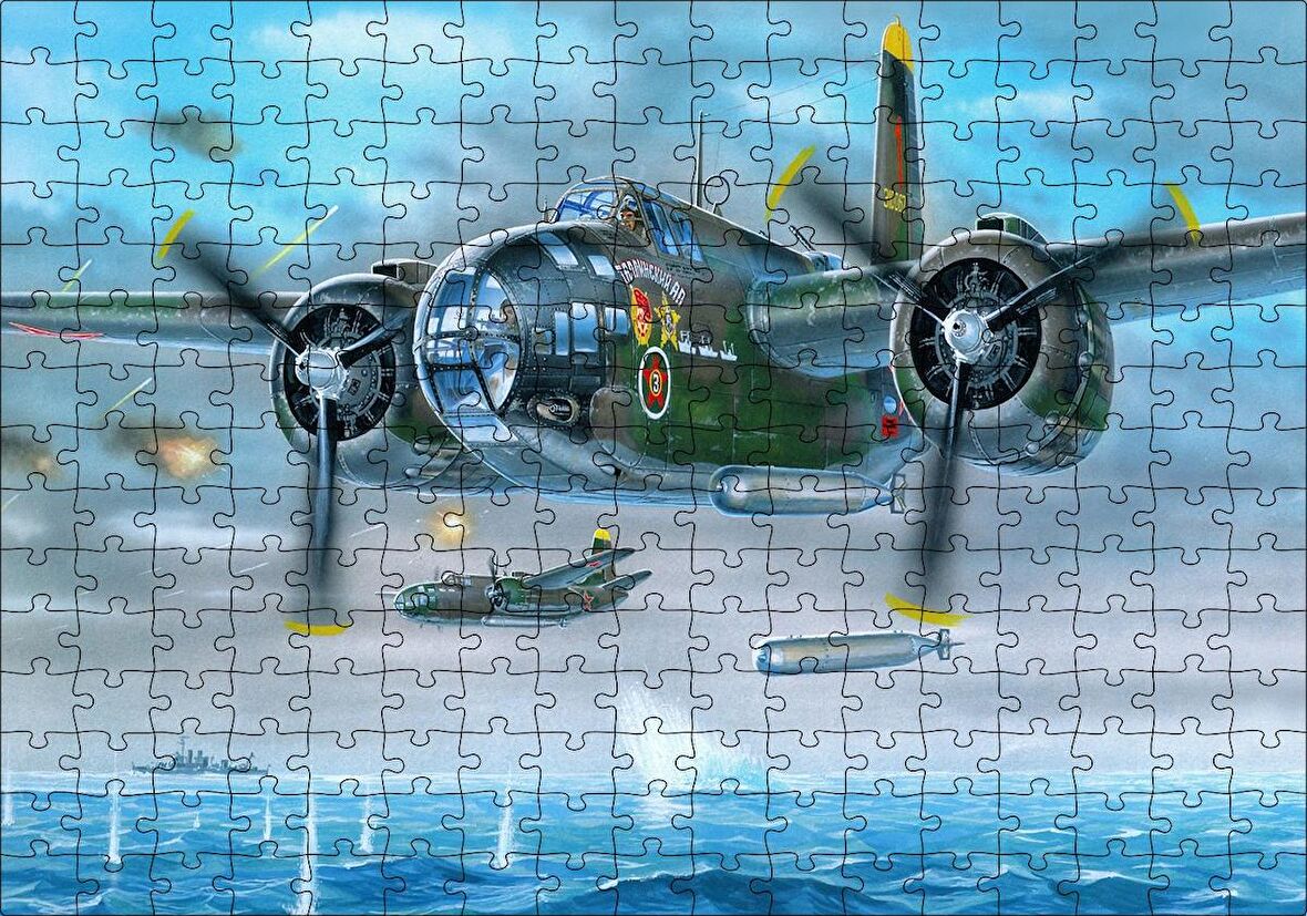 Cakapuzzle  Douglas A20 Havoc Avcı Uçağı Puzzle Yapboz MDF Ahşap