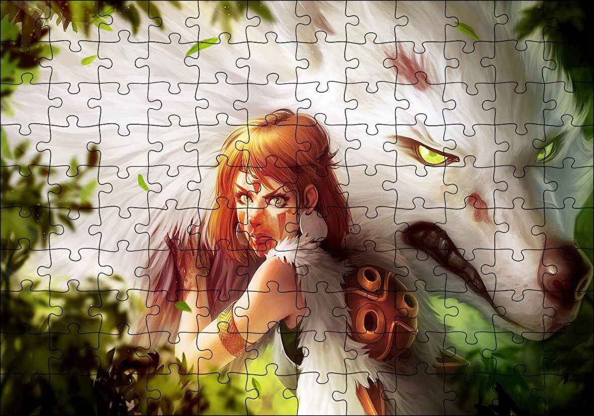 Cakapuzzle  Prenses mononoke 2019 Anime Karakter Puzzle Yapboz MDF Ahşap
