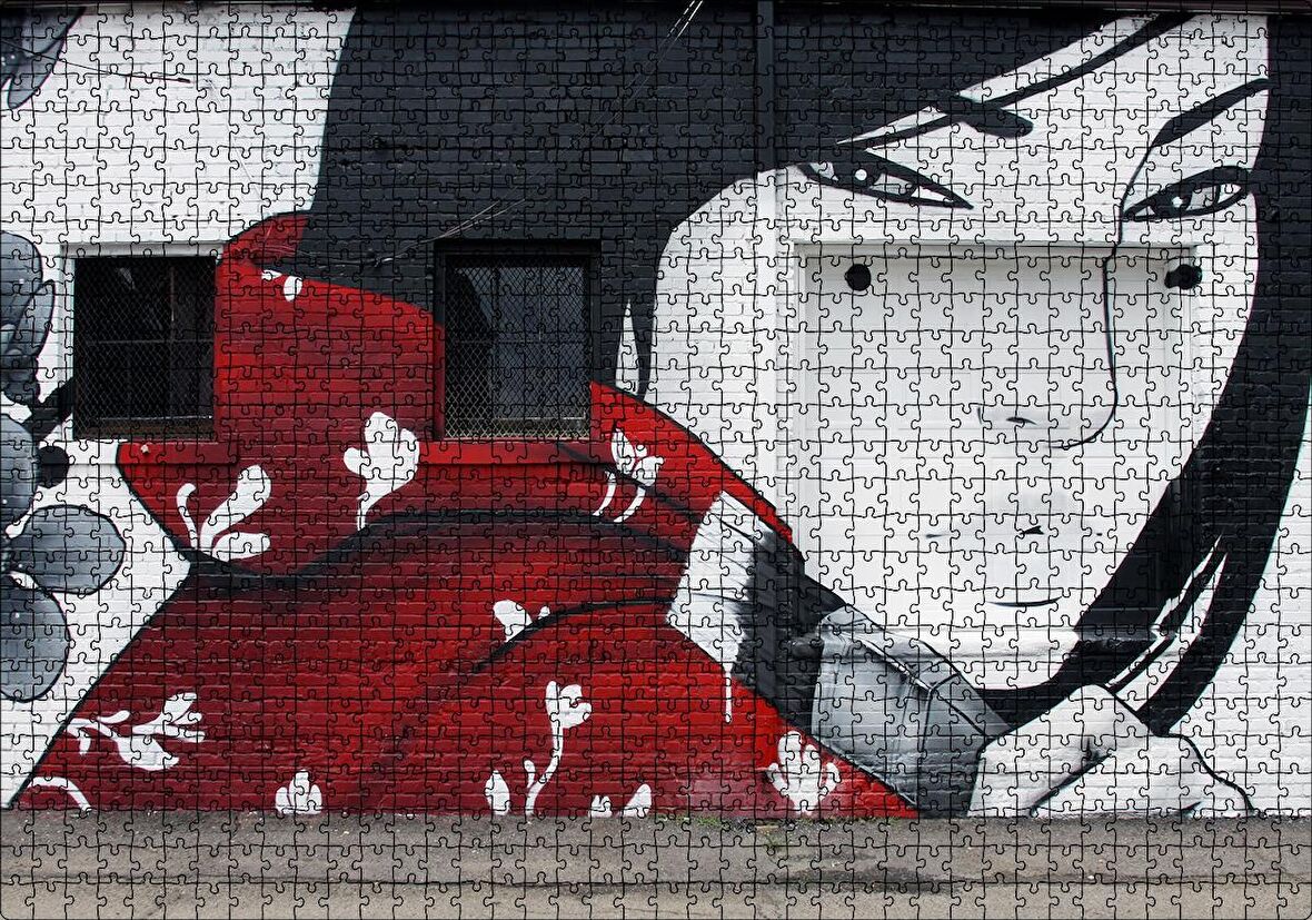 Cakapuzzle  Duvar Boyama Graffitici Kız Puzzle Yapboz MDF Ahşap